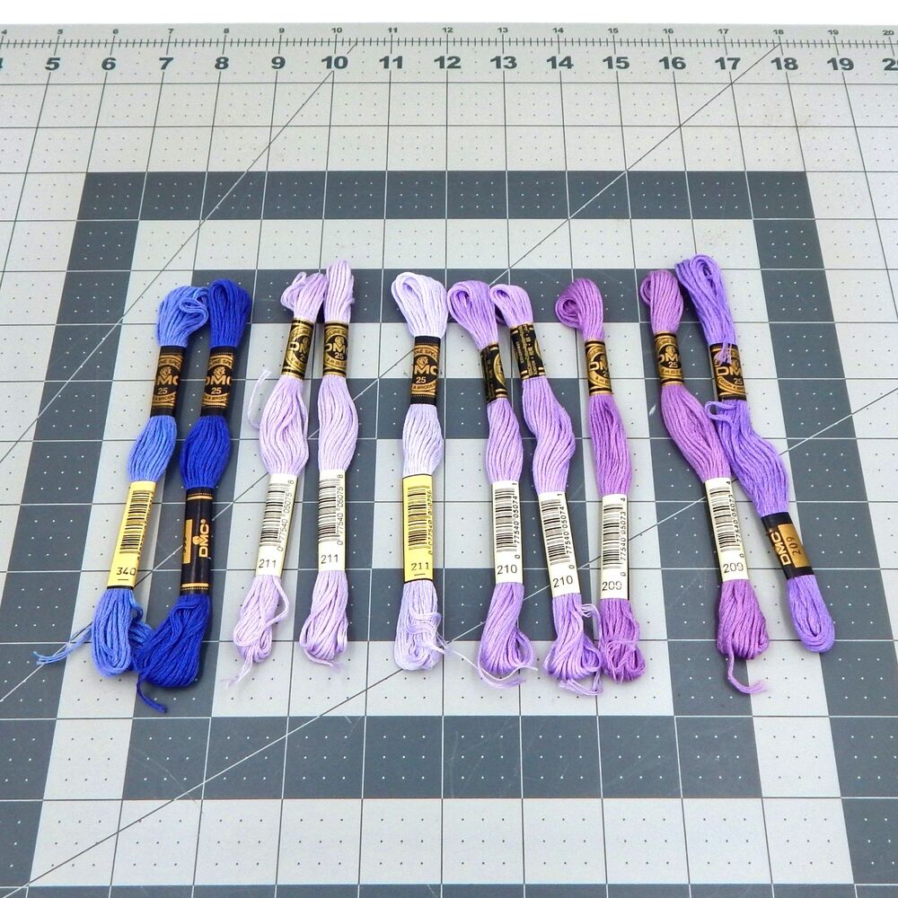 DMC Thread Mouliné #25 Embroidery Cotton 6 Strand 8.7yd Lot 9 Various Lavenders